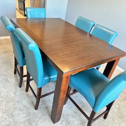 Dining table with six chairs