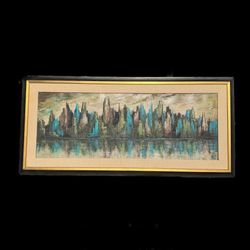 RARE MCM ORIGINAL JEAN MAIO OIL PAINTING "Skyline"  18" by 48"