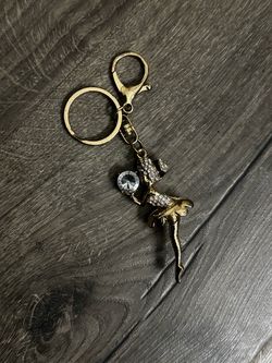 Gold tinker bell Rhinestone Keychain