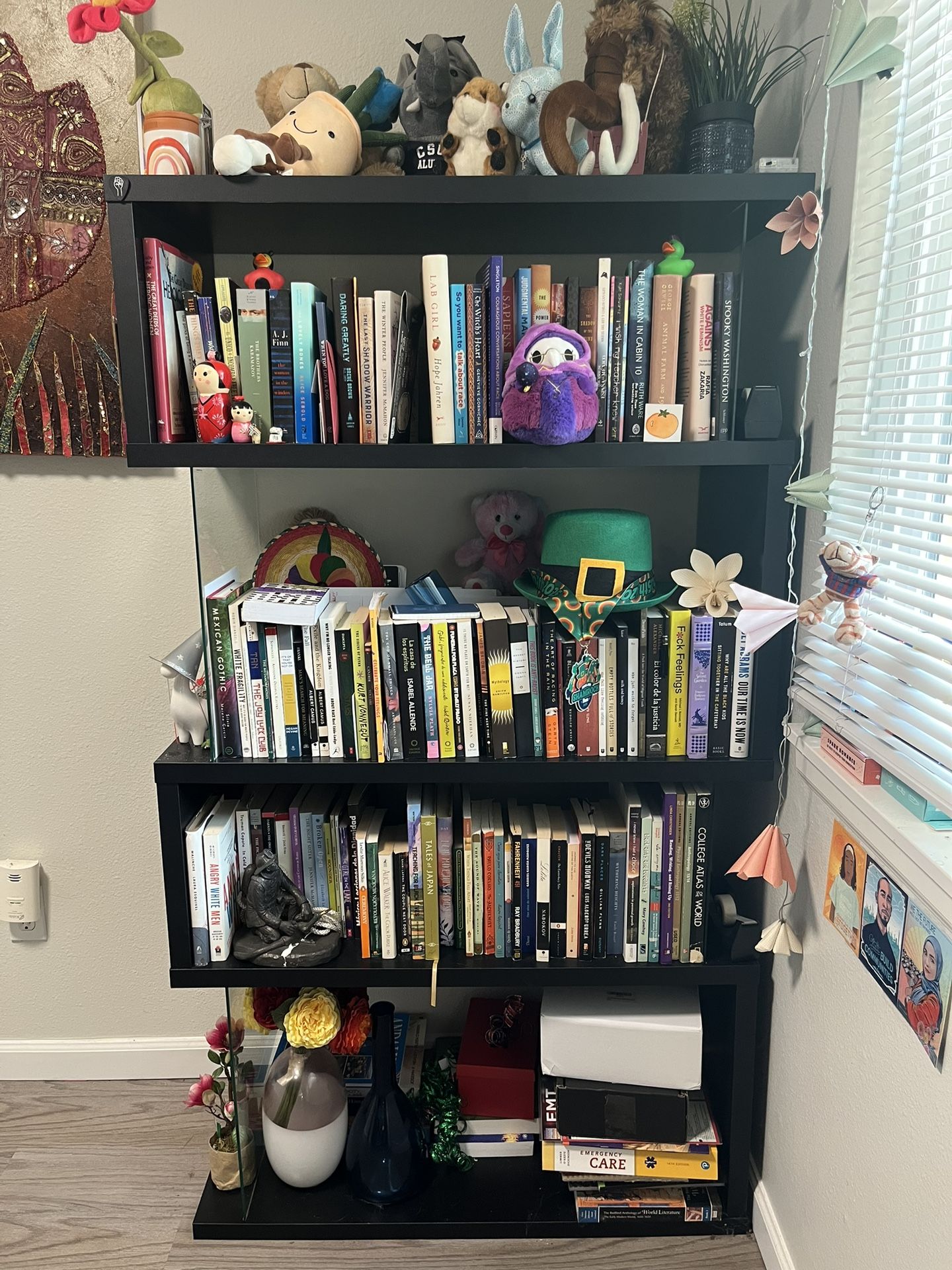 modern black bookshelf