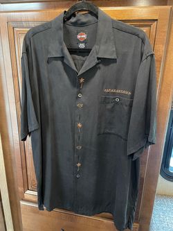 Harley-Davidson Black Button-Up Camp Shirt