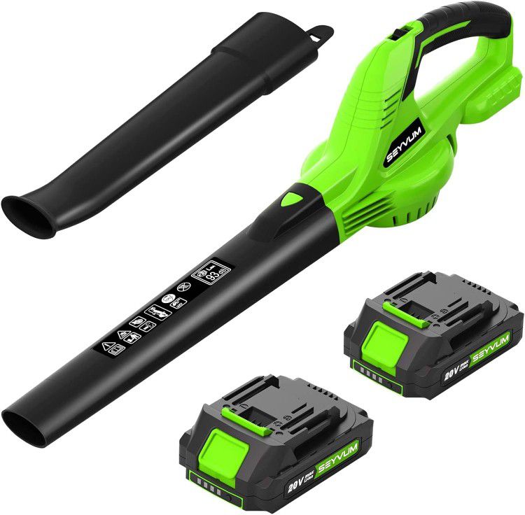 New Cordless Leaf Blower With Two 2 Amp Hour Batteries
