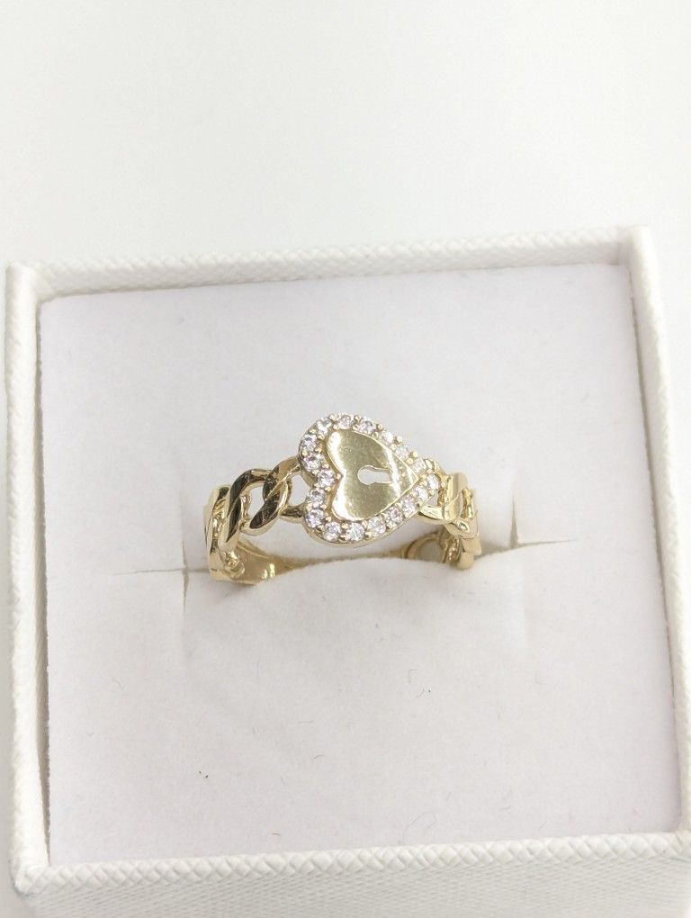 10kt Real Gold Lock Ring For Women