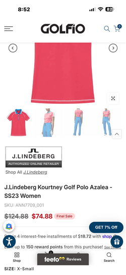 Lindeberg Kourtney Golf Polo Azalea - SS23 Women