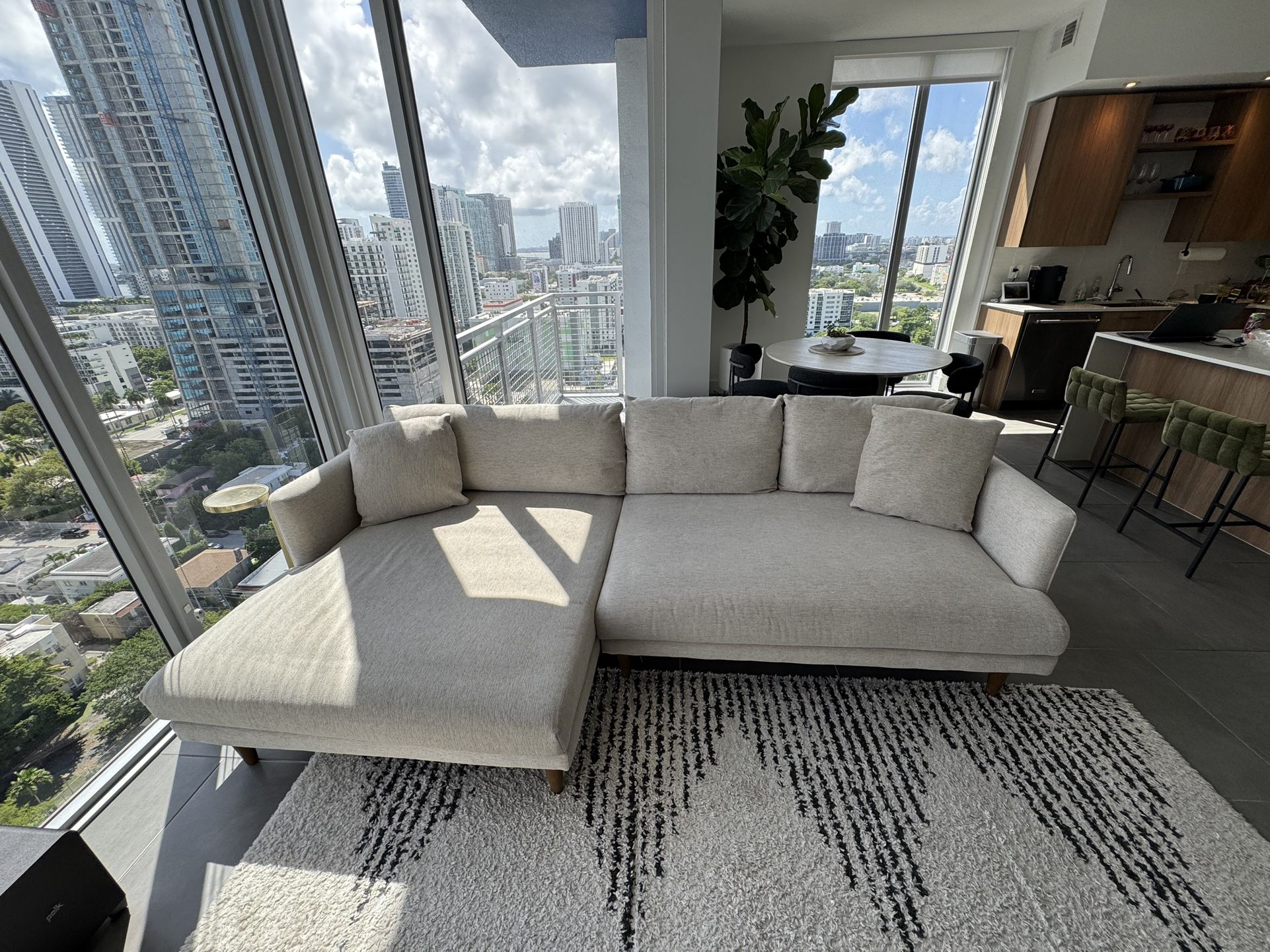 Joybird Lewis Sectional Sofa – Merit Dove – Excellent Condition