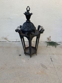 Vintage Black Iron Spanish Light Fixture