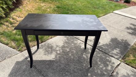Black Wood Desk with Single Drawer