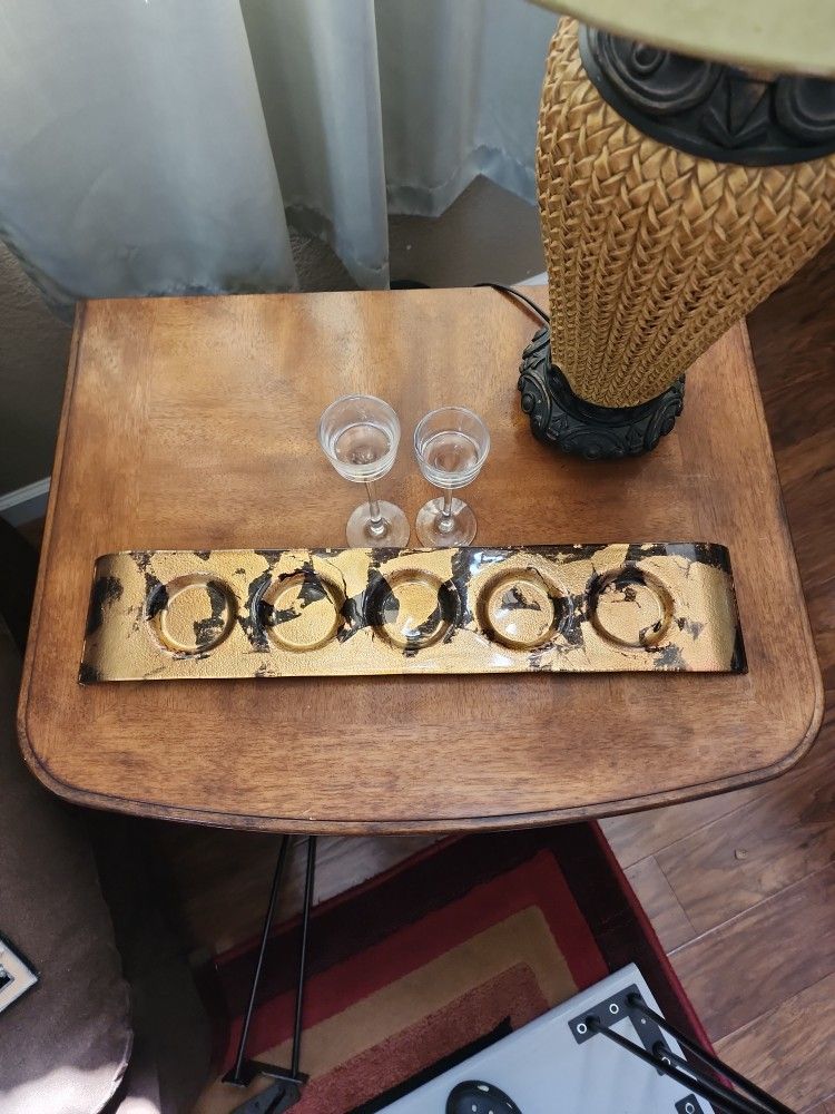 Cblack And Gold Tea Light Candle  Holder