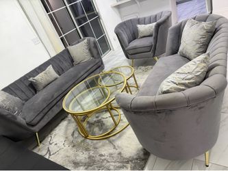 Tiberius 3 - Piece Velvet Living Room Set