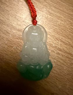 Jade authentic two tone green necklace $20