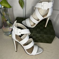 Women’s White Strappy Heels 