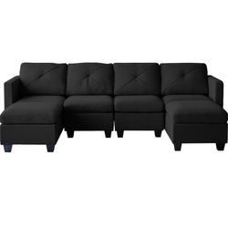 Brand New Black Sectional Couch 