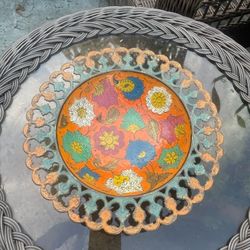 Vintage Boho Brass Colorful Boho Bowl Home Decor 