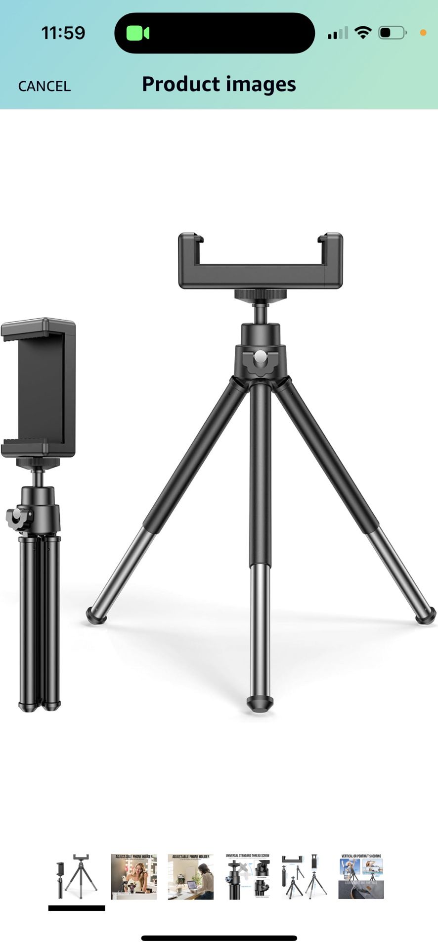 Lightweight Mini Tripod, Tripod Mount Cell Phone Holder Table Stand