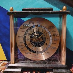 Vintage Global Time Tracker Clock w/Floating Aeroplane Second Hand, Japan Mvmt.