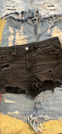 American Eagle black jean shorts