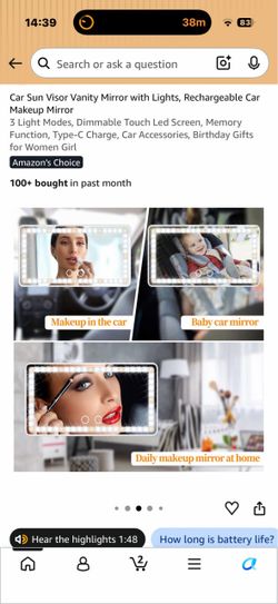 portable vanity led mirror