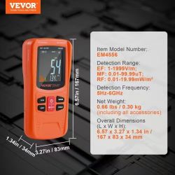 3-in-1 EMF Meter, 5Hz-6GHz, Handheld Rechargeable Electromagnetic Field Radiation Detector, Digital LCD EMF Tester for EF MF RF Home Inspections Outdo