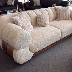 Cream Boucle Sofa