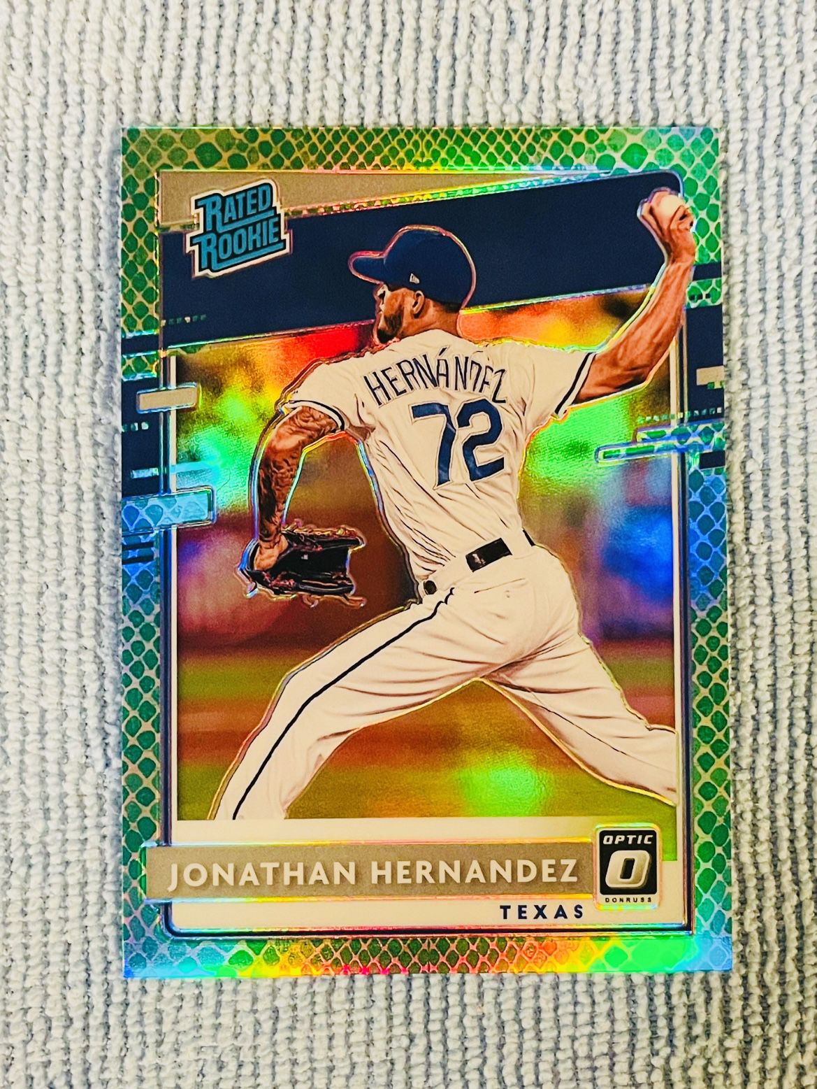 Jonathan Hernandez Texas Rangers 2020 Panini Donruss Optic Choice Rated  Rookie Green Dragon Prizm /84 SSP for Sale in Federal Way, WA - OfferUp