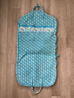 Vera Bradley Bermuda Blue Paisley Quilted Hanging Garment Bag Retired Vintage