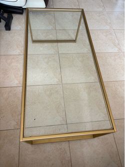 Glass Coffee Table /Brass Frame