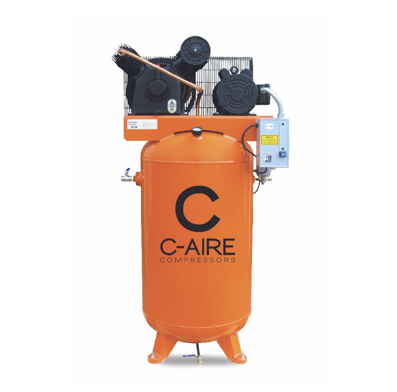 C-Aire A050V080-1230FP 5HP Single Phase Two Stage 80 Gallon Full Featured Air Compressor