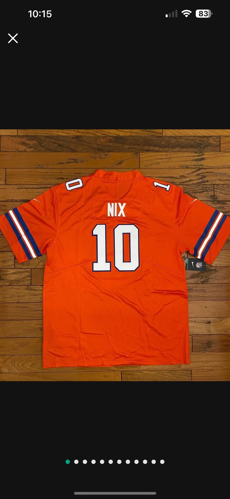 Broncos Nix Navy JERSEY #10 White, Navy, Orange Adult And Youth
