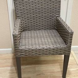 Brand New Gray Rattan Patio Chair Dining Outdoor Accent Furniture