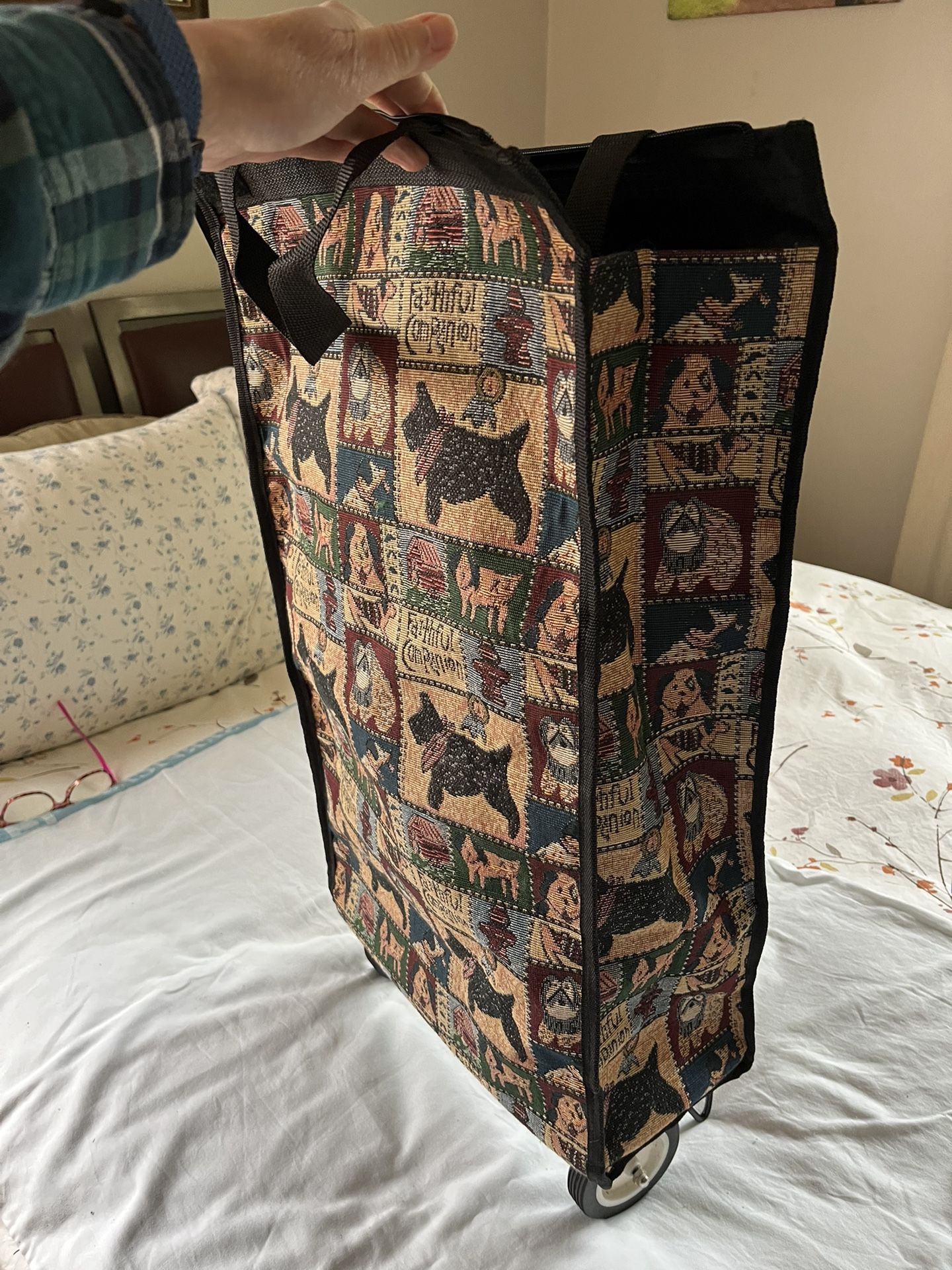 Wheeled Tapestry Cart