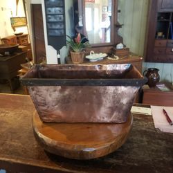 Antique Primitive Farmhouse Copper Planter