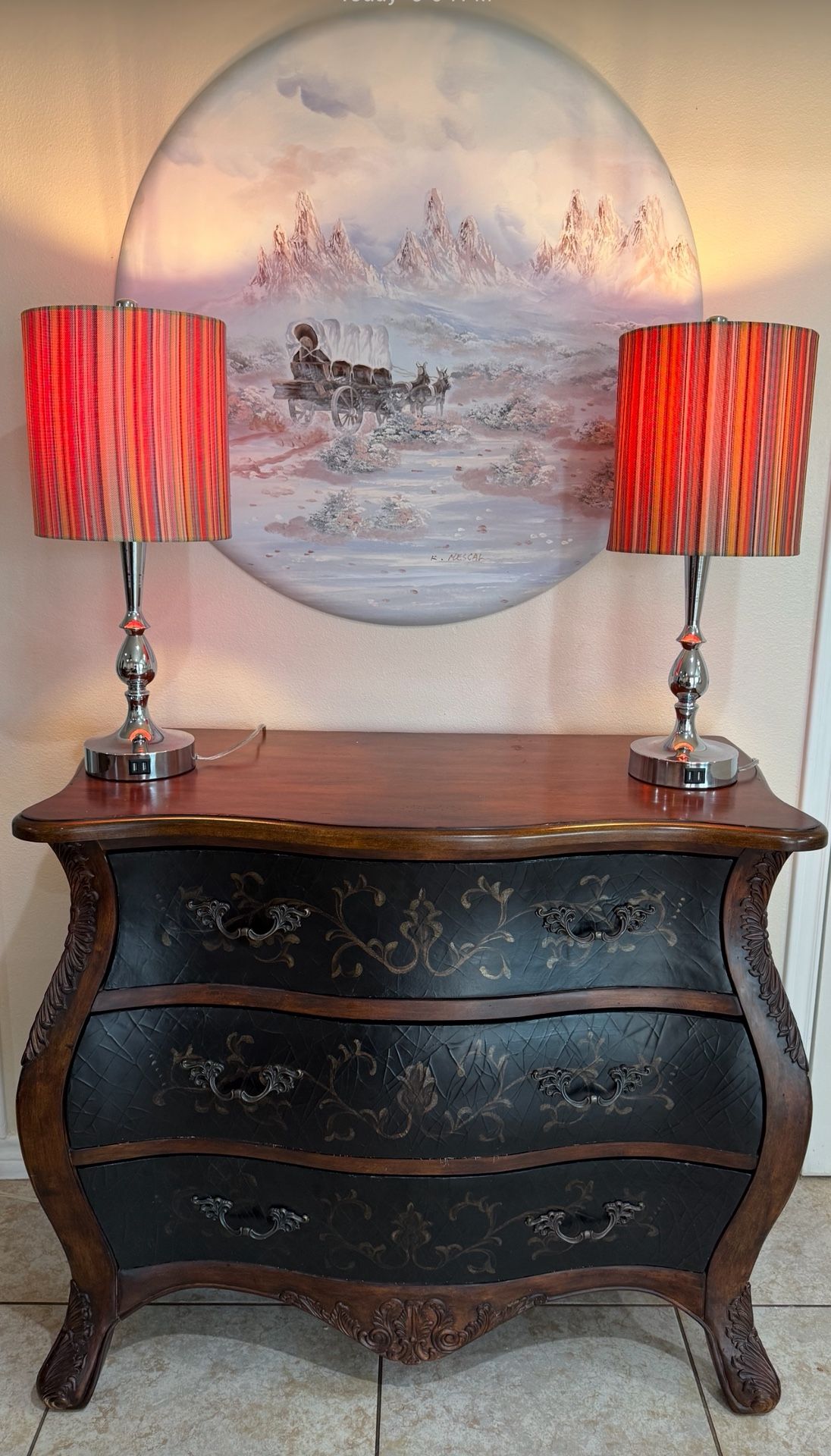 Mid-century lamp set of two