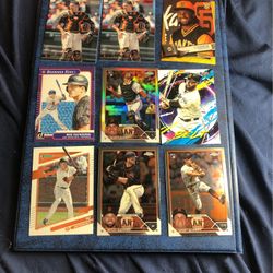 San Francisco Giants Baseball Cards Ft. 2021 Stadium Club Red Foil Buster Posey, ‘23 Chrome Update Blake Sabol Refractor