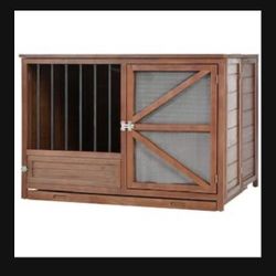 Wood Dog Crate Furniture Foldable Indoor Kennel for Small Medium Dogs Portable Pet Cage 