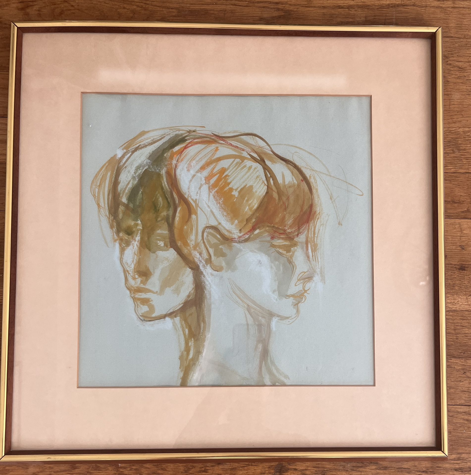 Original Art. Pastel Figurative 21”x21”