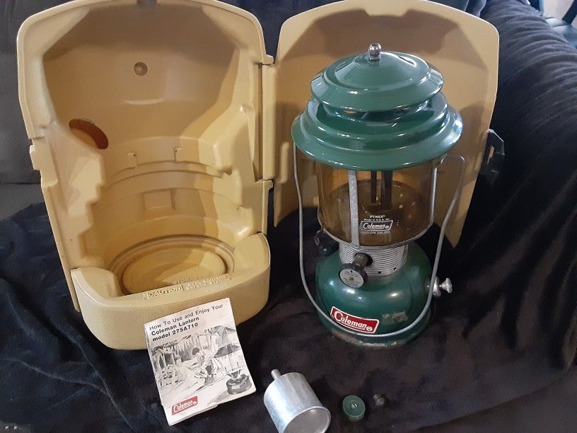 Antique Coleman Lantern With Case and Original Manual, Funnel Plus Spare Parts