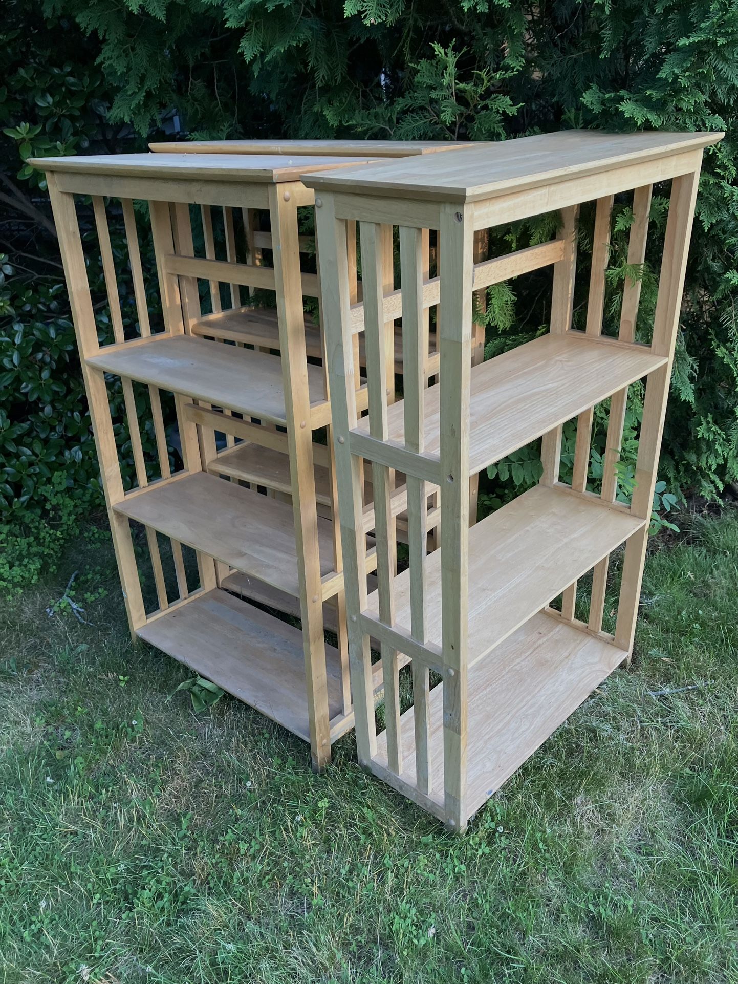 3 Light Wood Bookshelves