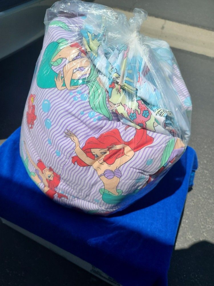 Vintage Disney Little Mermaid Comforter And Sheets For Twin Size Bed