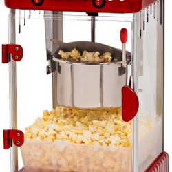 Elite Gourmet EPM-250 Maxi-Matic 2.5 Ounce Classic Carnival, Tabletop Kettle Popcorn Popper Machine, Retro-Style, Movie Hot Buttered Popcorn, Red