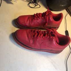 Nike Air Force 1 Low Pivot Pack Red Leather Mens 11 Shoes 