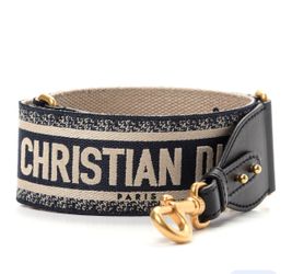 CHRISTIAN DIOR Canvas Embroidered Shoulder Strap