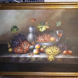 Fruit painting Canva/Pintura en canva frutal ideal para un comedor