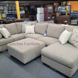 Baranello Stone Color 3 Pieces Sectional Couch Same Day Delivery 
