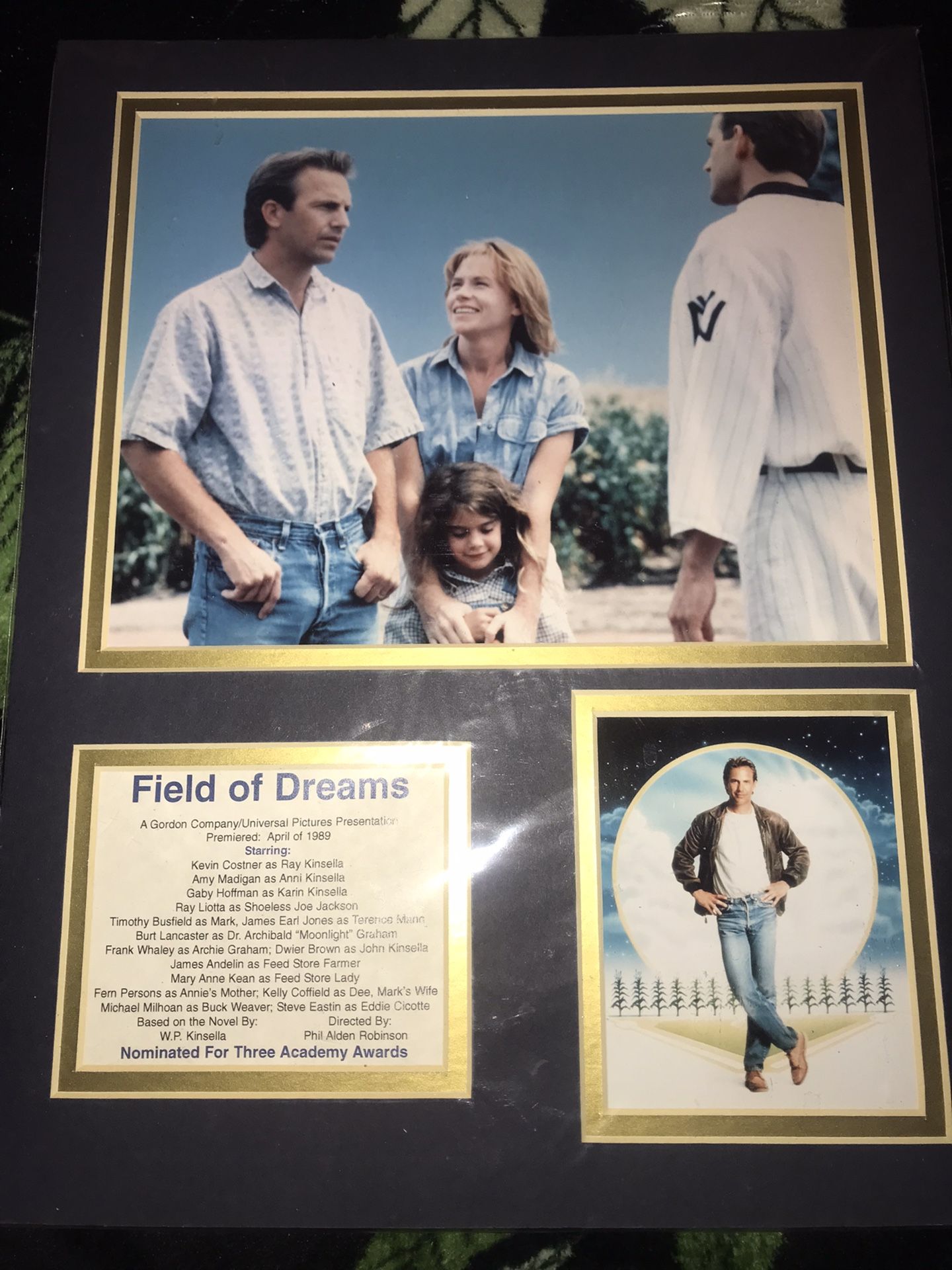 KEVIN COSTNER IN “FIELD OF DREAMS” Collectors Memorabilia