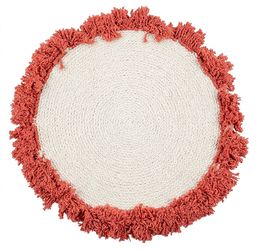 Round Rustic pillow with Tassel