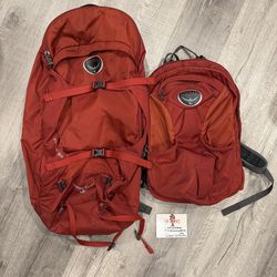 Osprey Farpoint 55 Travel Backpack (Jasper Red) — Includes Detachable Daypack