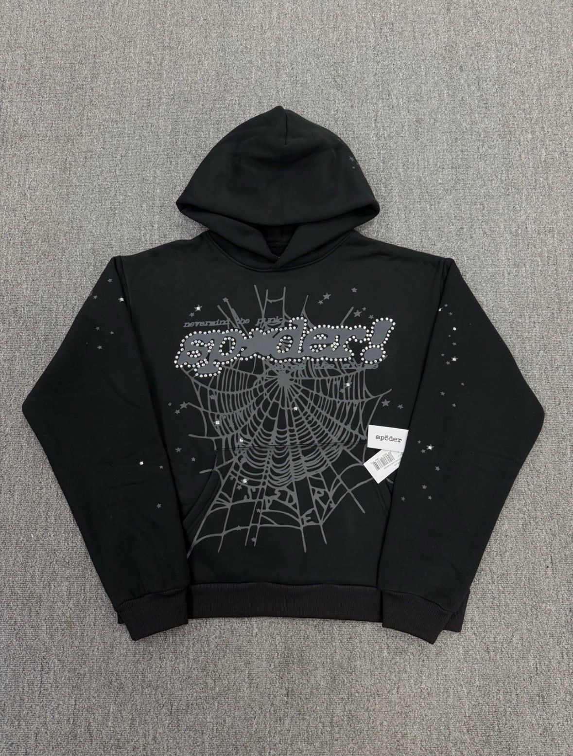 Sp5der hoodie,black, size m