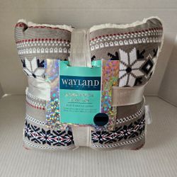 Wayland Square Jersey Sherpa Holiday Throw Set NEW 