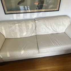 LIKE NEW- White Leather Couch/Sofa