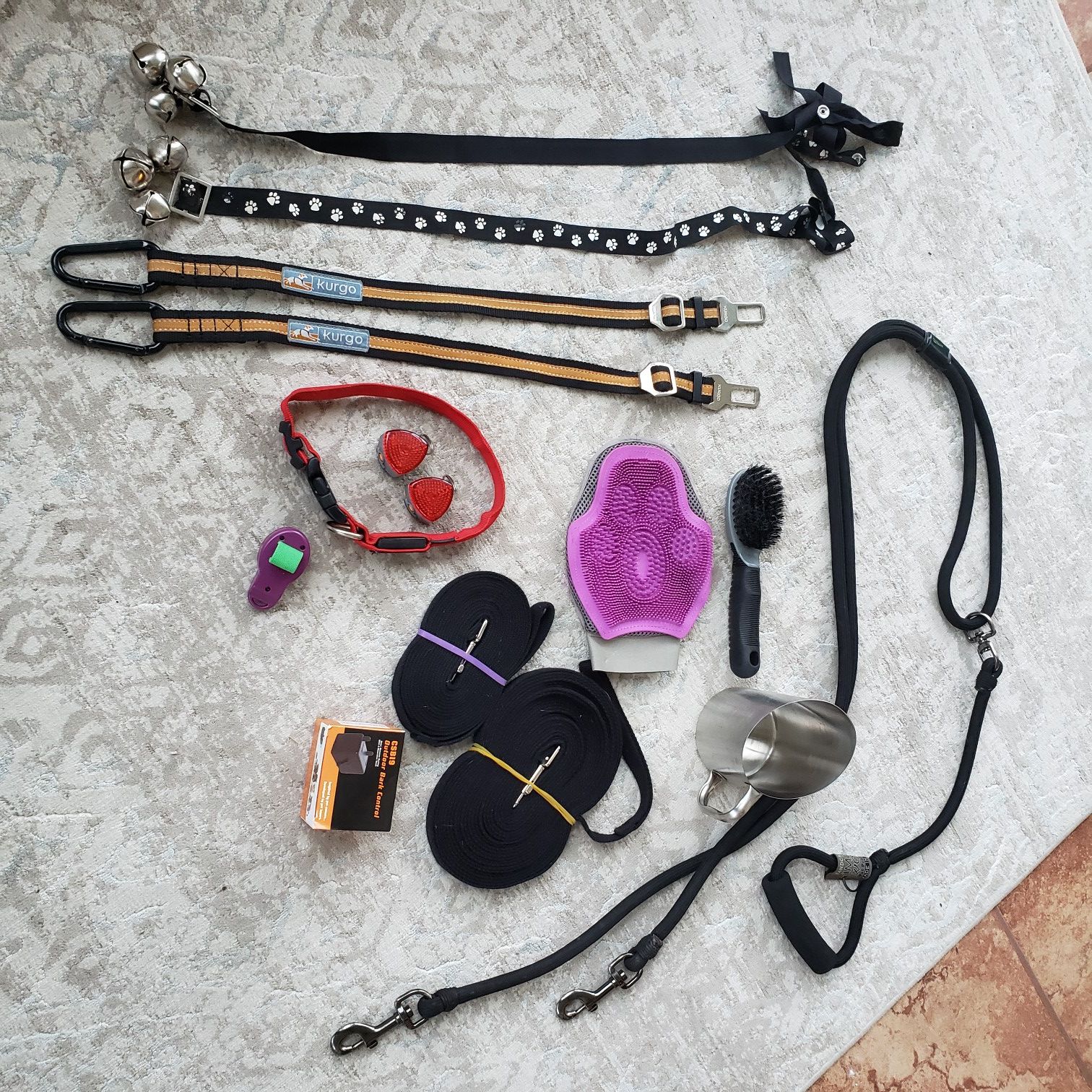 Collection of Dog Supplies Leashes Etc